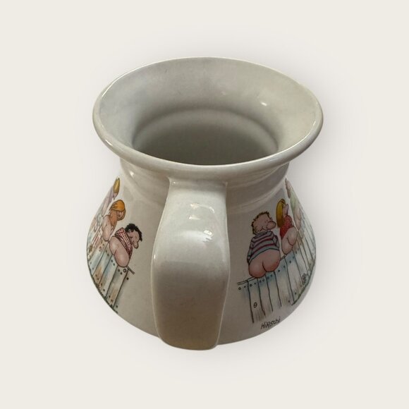 No Spill Tea Coffee Mug 'Bottoms Up' Bare Butts Mooning Hirschi Novelty Mug Vtg - Picture 5 of 10